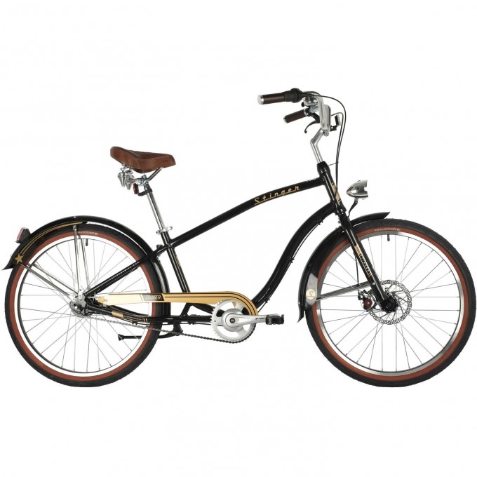 Дорожный велосипед STINGER CRUISER MAN 7SP черный с рамой 18" 26AHD.CRUIS7SM.18BK1 Дорожный велосипед STINGER CRUISER MAN 7SP черный с рамой 18" 26AHD.CRUIS7SM.18BK1