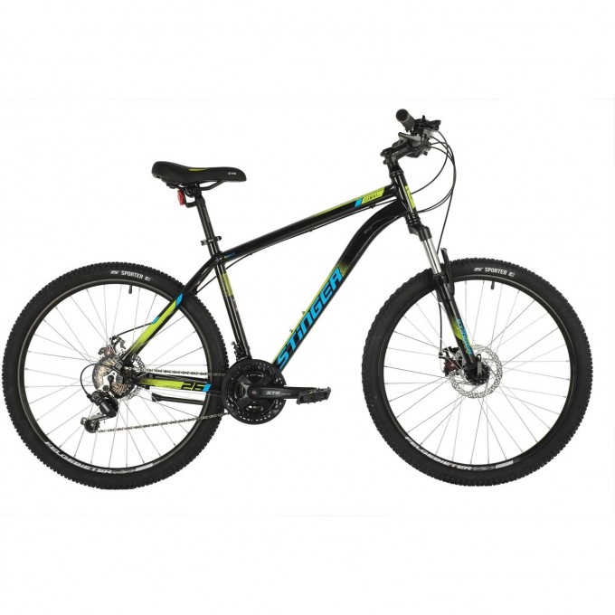Горный велосипед STINGER ELEMENT EVO 26" черный с рамой 16" 26AHD.ELEMEVO.16BK1 Горный велосипед STINGER ELEMENT EVO 26" черный с рамой 16" 26AHD.ELEMEVO.16BK1